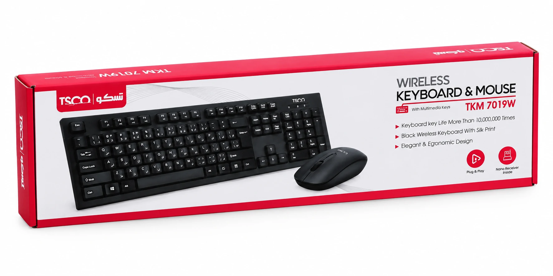 کیبورد و موس بی سیم تسکو مدل TKM 7019W 6 کیبورد و موس بی سیم تسکو مدل TKM 7019W - تصویر 6